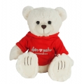 12" Cream Peter Bear with hooded sweatshirt and full color imprint